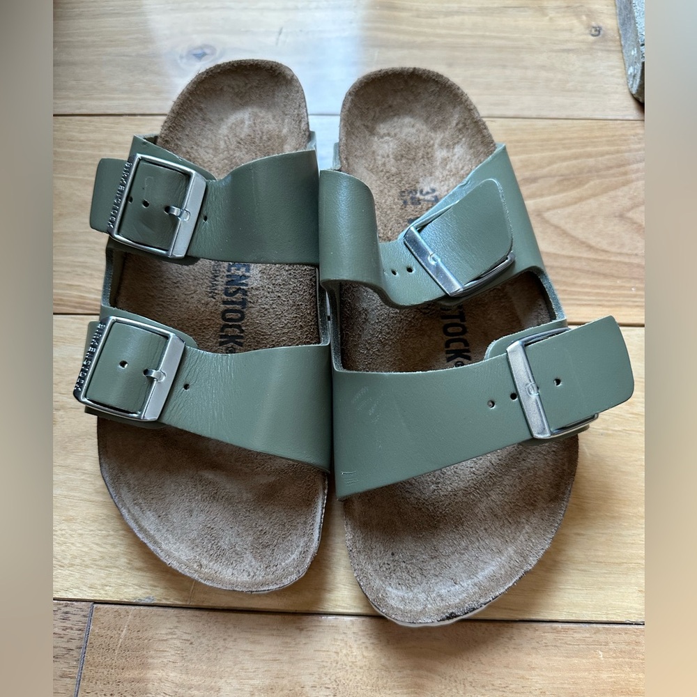 New Olive Birkenstock Arizona sandals